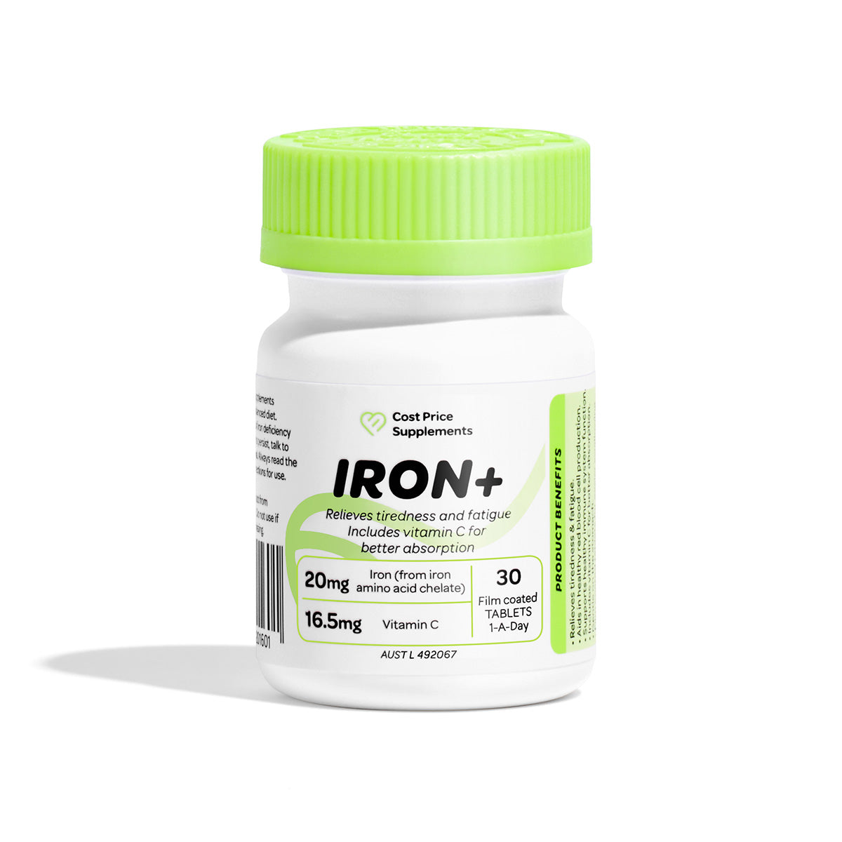 Cost Price Supplements Iron Tablets – iron supplement to support healthy iron levels, red blood cell production, energy levels, and daily wellbeing