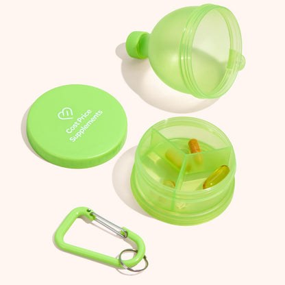 Cost Price Supplements Powder Funnel with separate elements taken apart on a cream background
