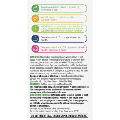 Centrum Advance for Adults 60 Tablets Product Warnings