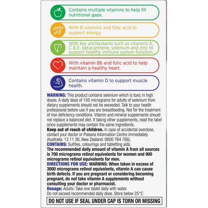 Multivitamins for Men 60 Tablets by Centrum Warnings