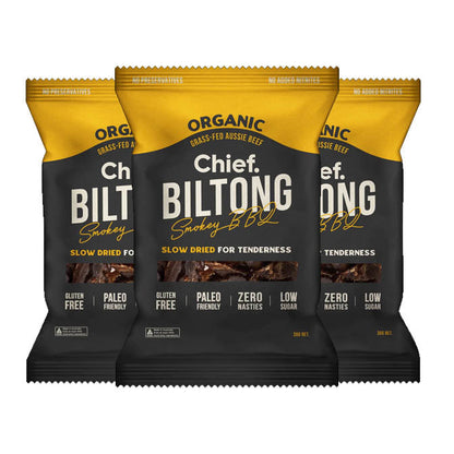 Biltong By Chief Smoked BBQ 30g Pack Of 3