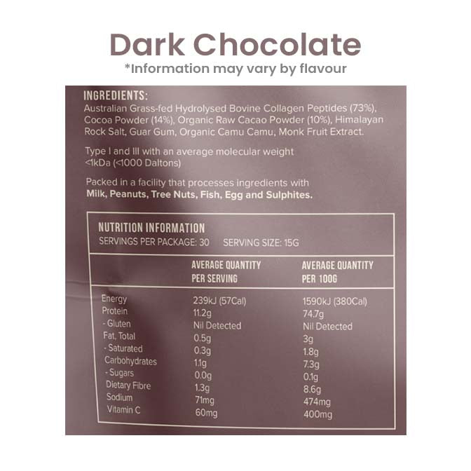 Collagen Protein Powder by Chief 450g Nutrition Information and Ingredients