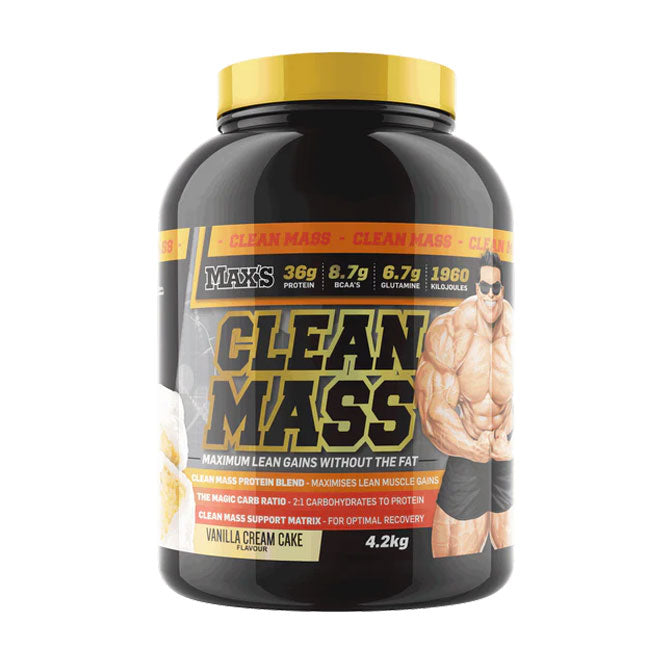 Maxs Clean Mass Whey Protein 4.2kg Vanilla Cream Cake Flavour