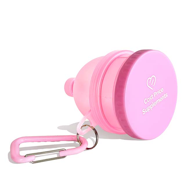 Cost Price Supplements Pink Powder Funnel and Pill Storage