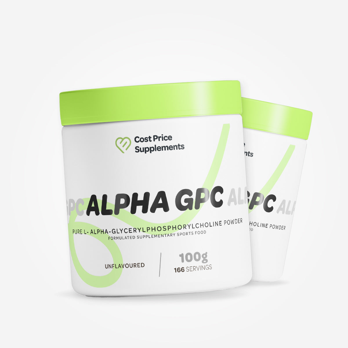 Cost Price Supplements Alpha GPC 100g powder – high-purity choline supplement to support cognitive function, mental focus, memory, and brain performance