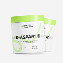 D-Aspartic Acid by Cost Price Supplements - 250g powder – pure unflavoured amino acid supplement for hormone support, training performance, and strength support