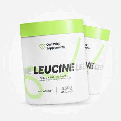 Cost Price Supplements L-Leucine Powder 250g – pure unflavoured essential amino acid supplement for muscle protein synthesis, training performance, recovery, and lean muscle support