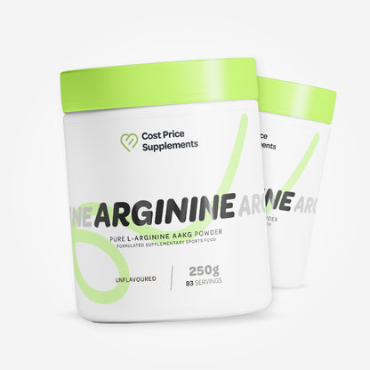 Cost Price Supplements L-Arginine AAKG Powder 250g – pure unflavoured amino acid supplement for nitric oxide support, blood flow, workout performance, and muscle pump