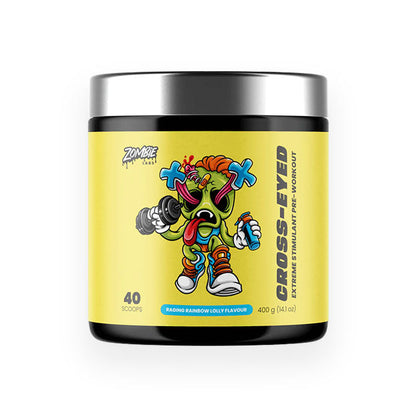 Zombie Labs Cross Eyed Pre Workout 40 scoops Raging Rainbow Lolly flavour
