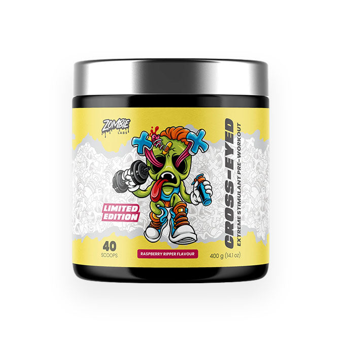 Zombie Labs Cross Eyed Pre Workout 40 scoops raspberry ripper flavour limited edition