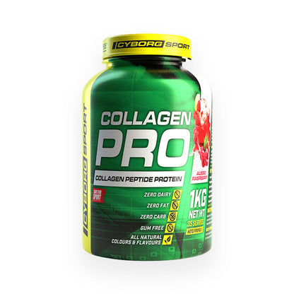 Cyborg Sport Collagen Pro (collagen peptide protein) 35 serves 1kg Raspberry Flavour