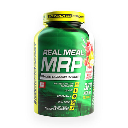 Cyborg Sport Real Meal MRP (meal replacement powder) 33 serves 3kg - Strawberry Banana Smoothie Flavour