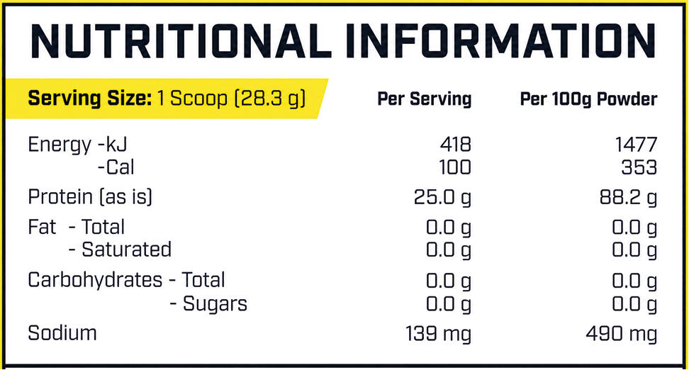 Cyborg Sport Collagen Pro (collagen peptide protein) Nutrition Information
