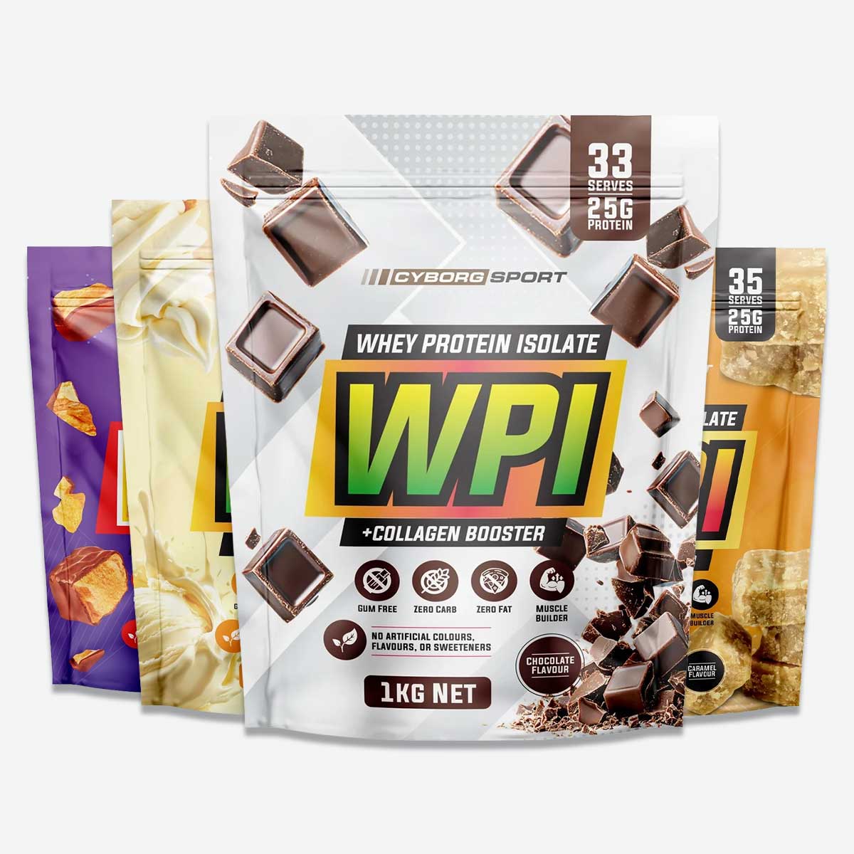 Cyborg Sport Whey Protein Isolate + Collagen Booster with 4 Flavours