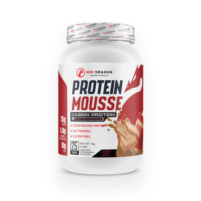 Red Dragon Nutraceuticals Protein Mousse (Casein Protein) 25 serves 1kg - Caramel Cookie Butter Flavour