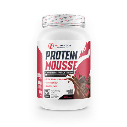 Red Dragon Nutraceuticals Protein Mousse (Casein Protein) 25 serves 1kg - Choc Raspberry Flavour