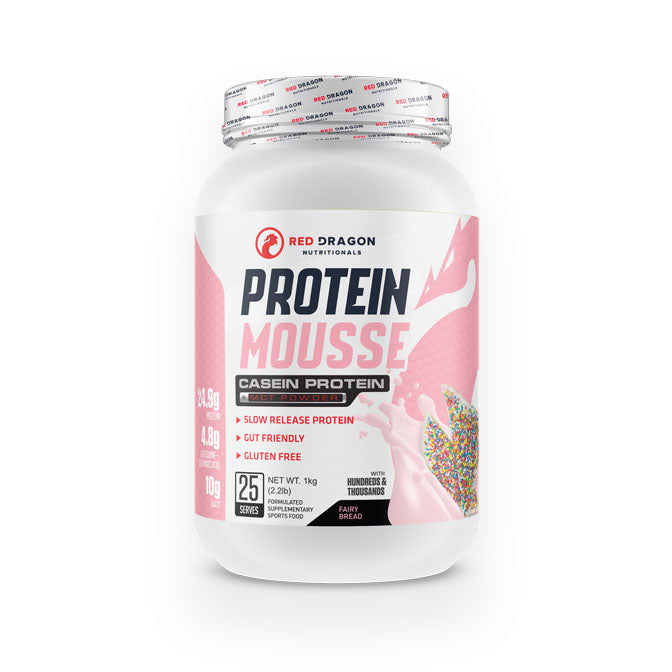 Red Dragon Nutraceuticals Protein Mousse (Casein Protein) 25 serves 1kg - Fairy Bread Flavour