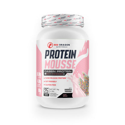 Red Dragon Nutraceuticals Protein Mousse (Casein Protein) 25 serves 1kg - Fairy Bread Flavour