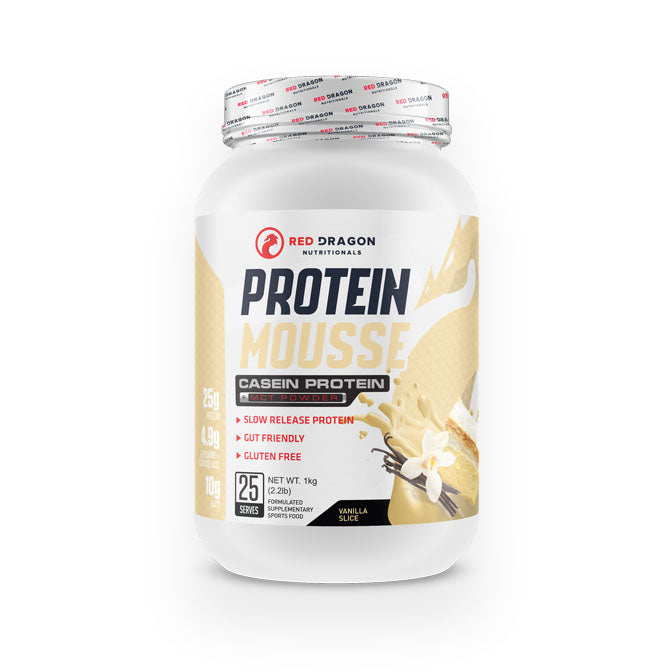 Red Dragon Nutraceuticals Protein Mousse (Casein Protein) 25 serves 1kg - Vanilla Slice Flavour