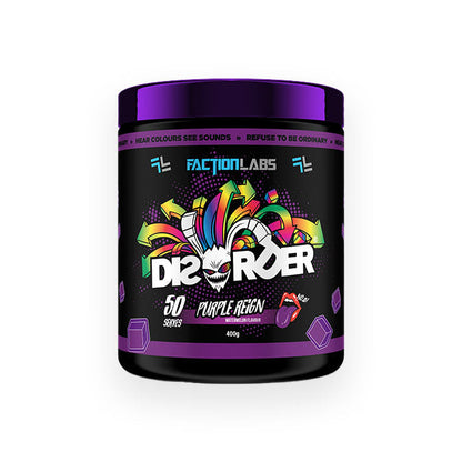 Faction Labs Disorder Preworkout 50 serves 400g Purple Reign Watermelon Flavour