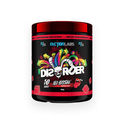 Faction Labs Disorder Preworkout 50 serves 400g Red Russian Raspberry Flavour