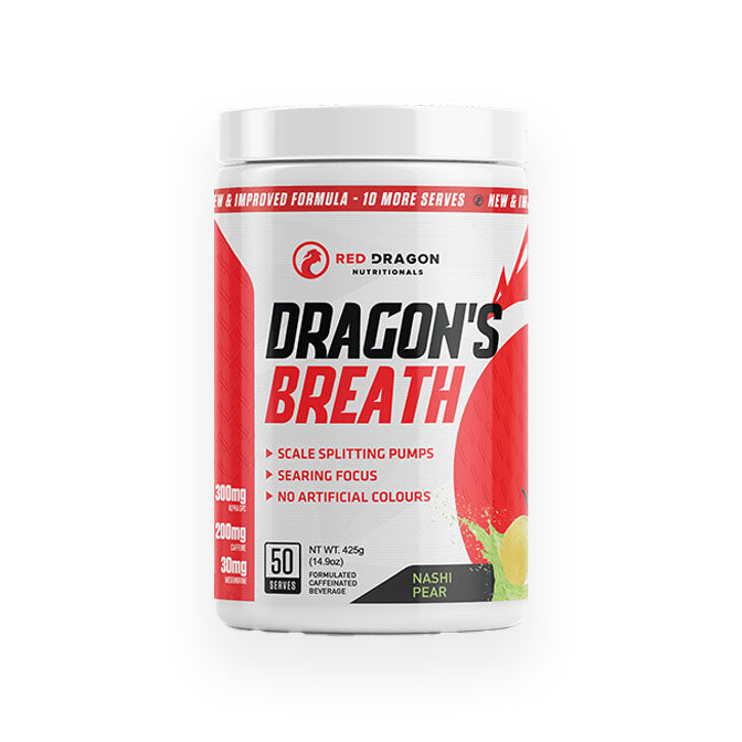Red Dragon Nutraceuticals Dragon's Breath Preworkout 50 serves 475g - Nashi Pear