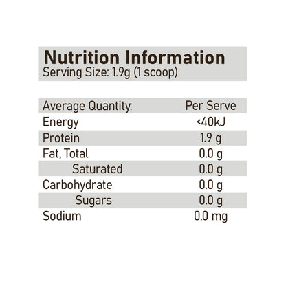 Glutamine by EHP Labs 500g Unflavoured Nutrition Information
