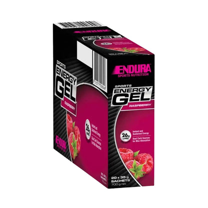 Endura Sports Energy Gel Box of 20 raspberry flavour