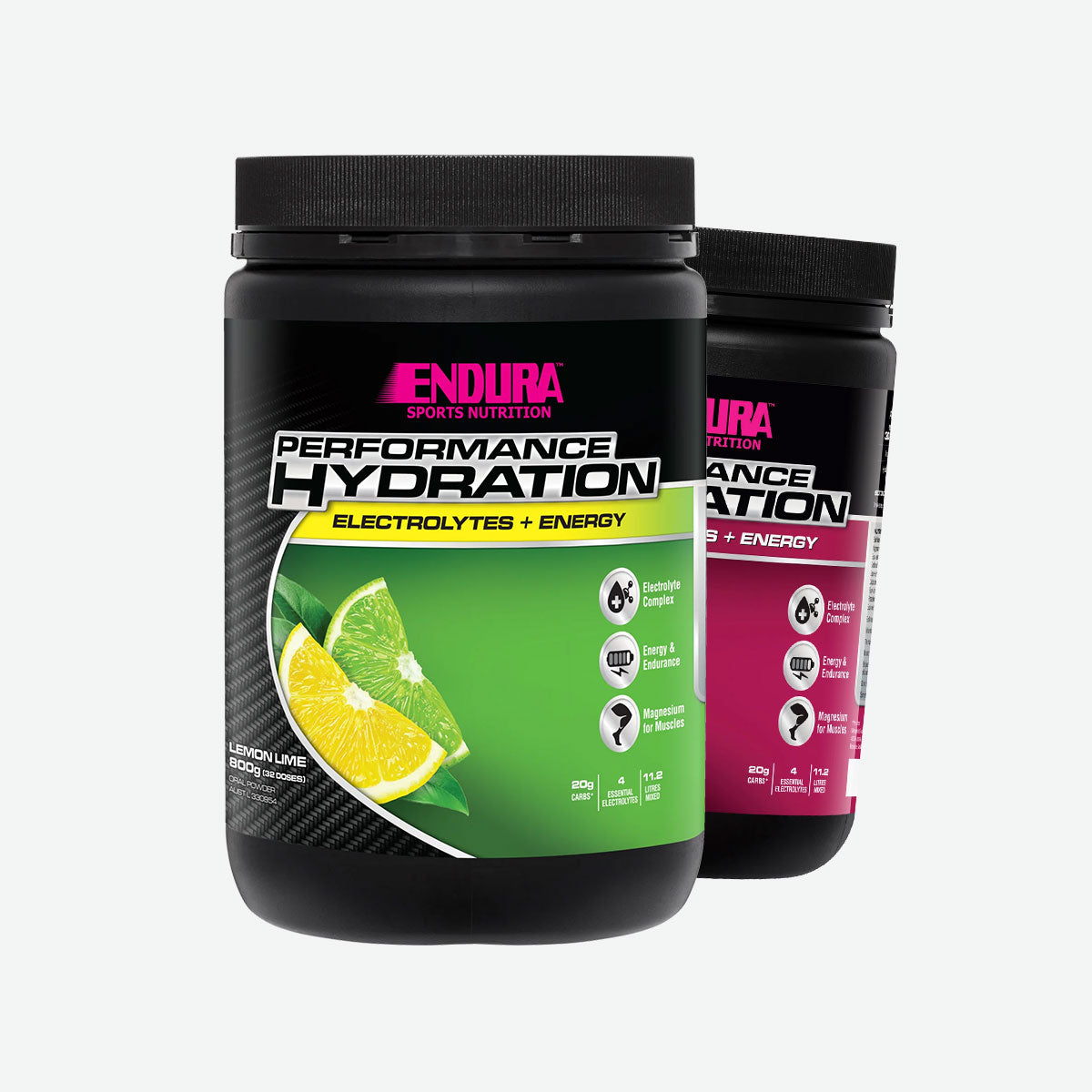 Endura Performance Hydration electrolytes + energy lemon lime and raspberry flavour 800g