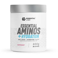 Essential Labs Essential Aminos + Hydration EAA & BCAA Powder 50 servings 600g Raspberry Flavour