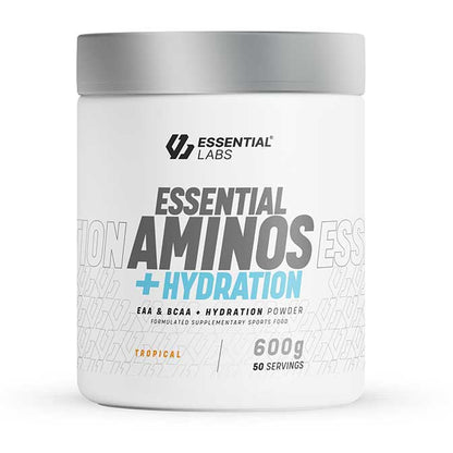 Essential Labs Essential Aminos + Hydration EAA & BCAA Powder 50 servings 600g Tropical Flavour