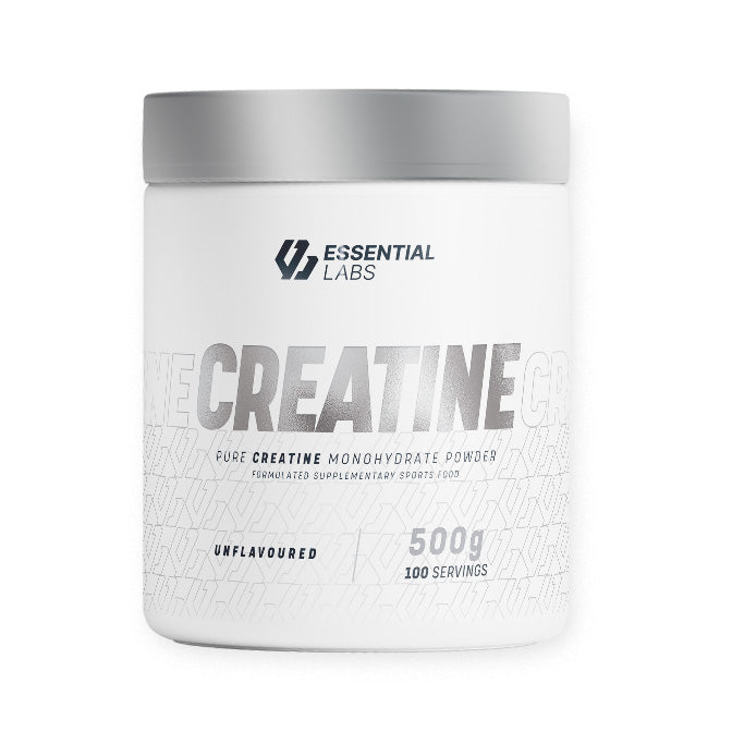 Essential Labs Creatine Monohydrate Powder Unflavoured 500g 100 servings