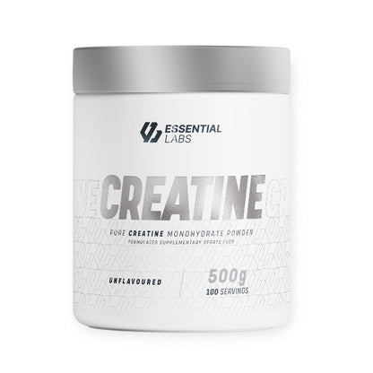 Essential Labs Creatine Monohydrate Powder Unflavoured 500g 100 servings