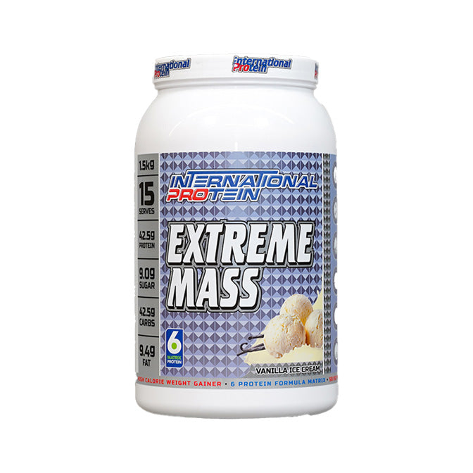 International Protein Extreme Mass 15 Serves 1.5kg Vanilla Ice Cream Flavour