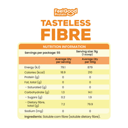 Feel Good Protein Tasteless Fibre Nutrition Information and Ingredients