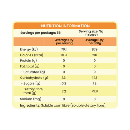 Feel Good Protein Tasteless Fibre Nutrition Information and Ingredients