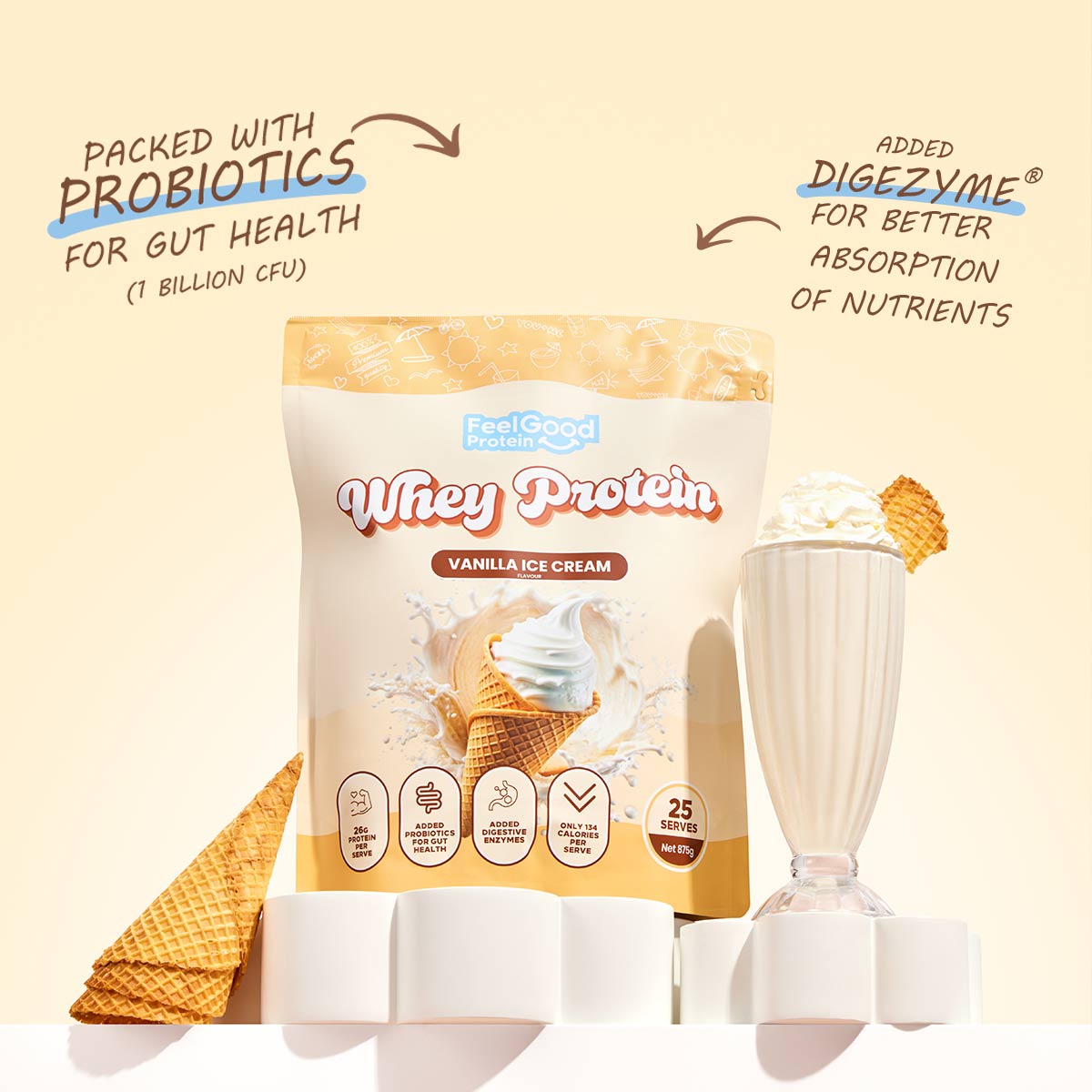 Feel Good Protein - Whey Protein with callouts