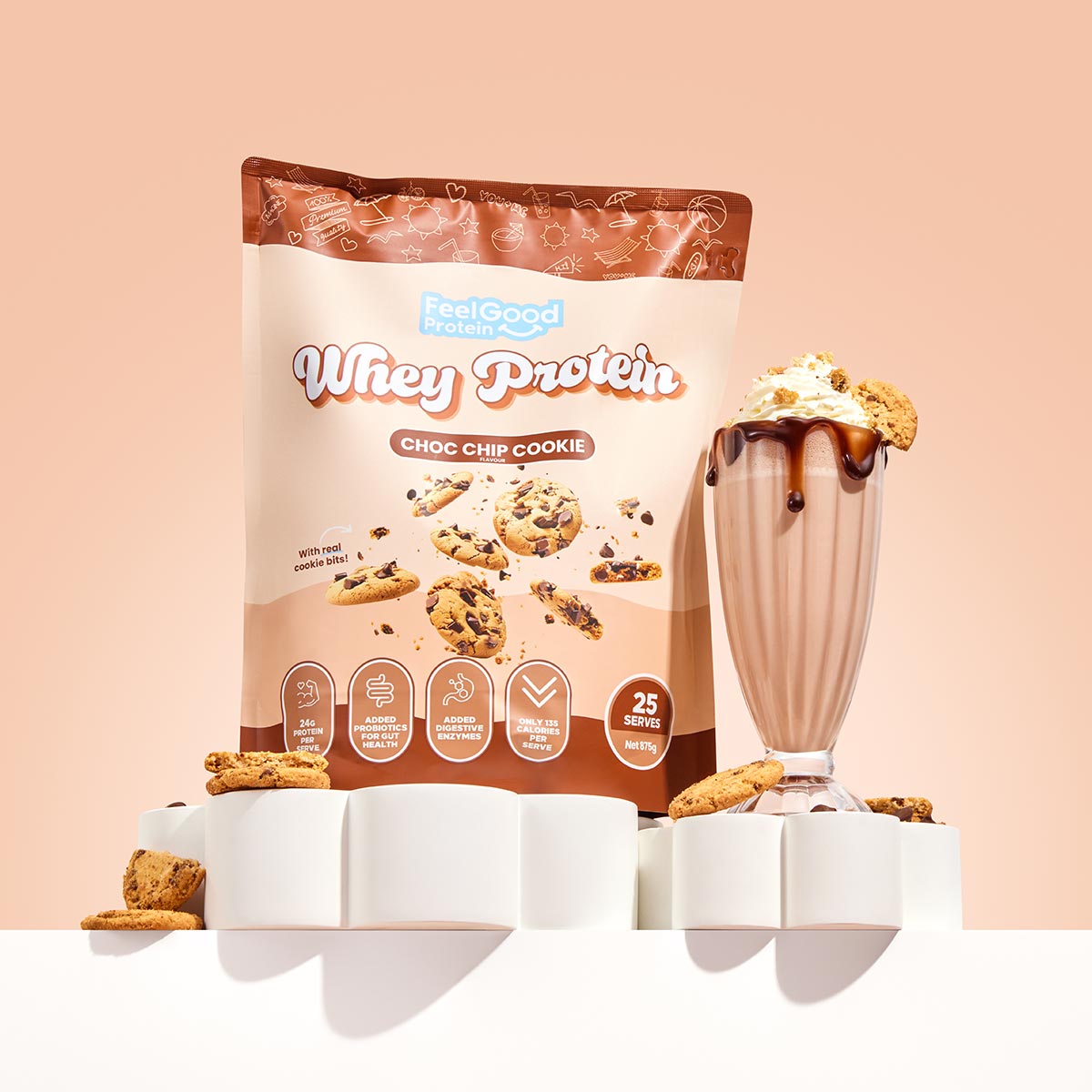 Whey Protein by Feel Good Protein - Choc Chip Cookie Flavour