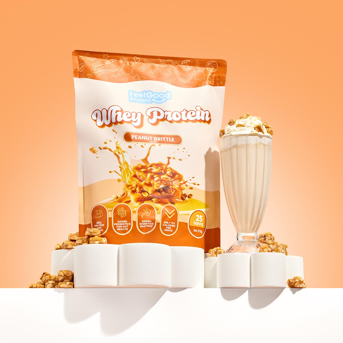 Whey Protein by Feel Good Protein - Peanut Brittle Flavour