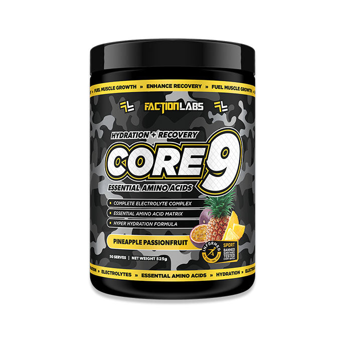 Faction Labs Hydration + Recovery Core 9 Essential Amino Acids 50 serves 525g Pineapple Passionfruit Flavour