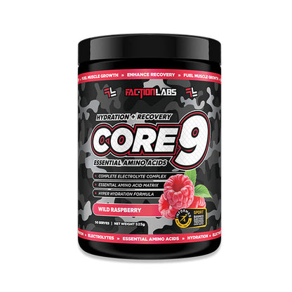 Faction Labs Hydration + Recovery Core 9 Essential Amino Acids 50 serves 525g Wild Raspberry Flavour