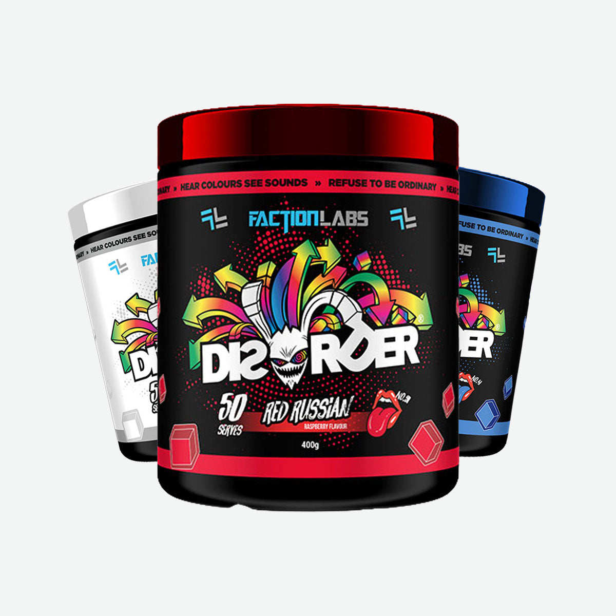 Faction Labs Disorder Preworkout 50 serves 400g 3 flavours