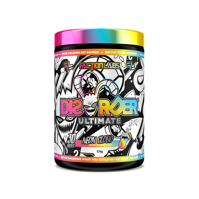 Faction Labs Disorder Ultimate 30 serves 570g Neon Cloud Pineapple Passionfruit Flavour