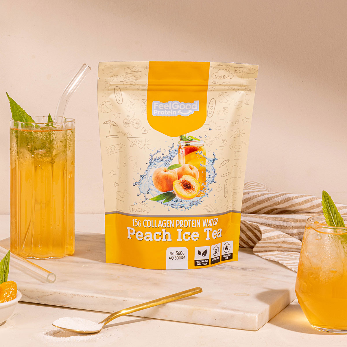 Feel Good Protein Water Peach Ice Tea Flavour