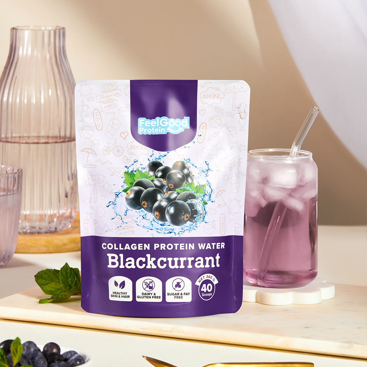 Feel Good Protein Water Blackcurrant Flavour