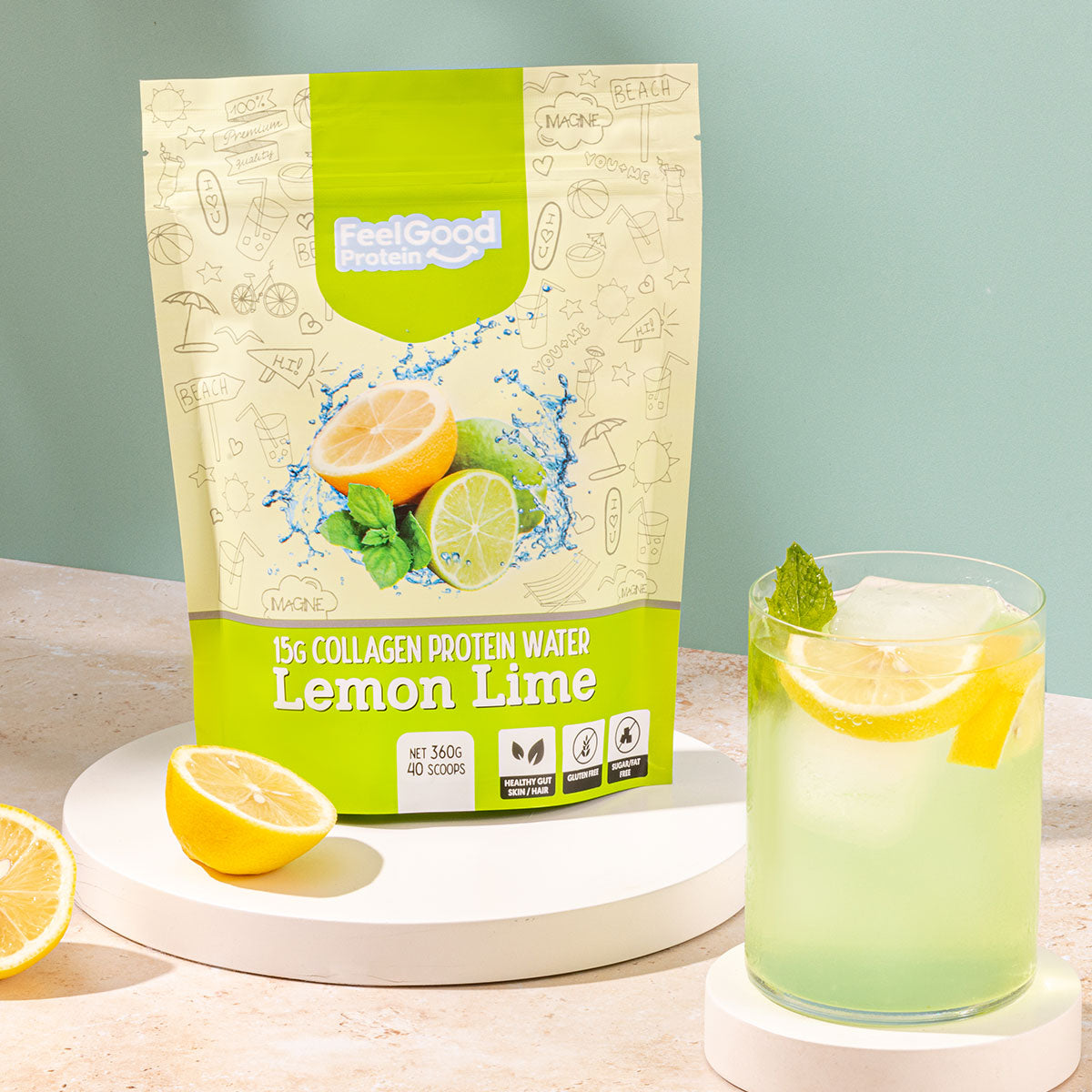 Feel Good Protein Water Lemon Lime Flavour