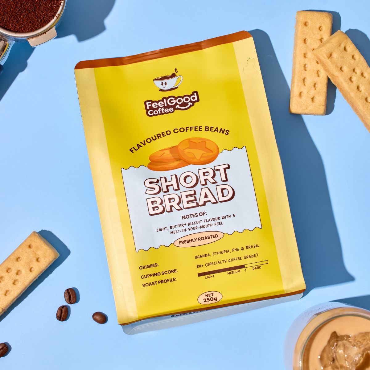 Feel Good Coffee beans - Shortbread flavour