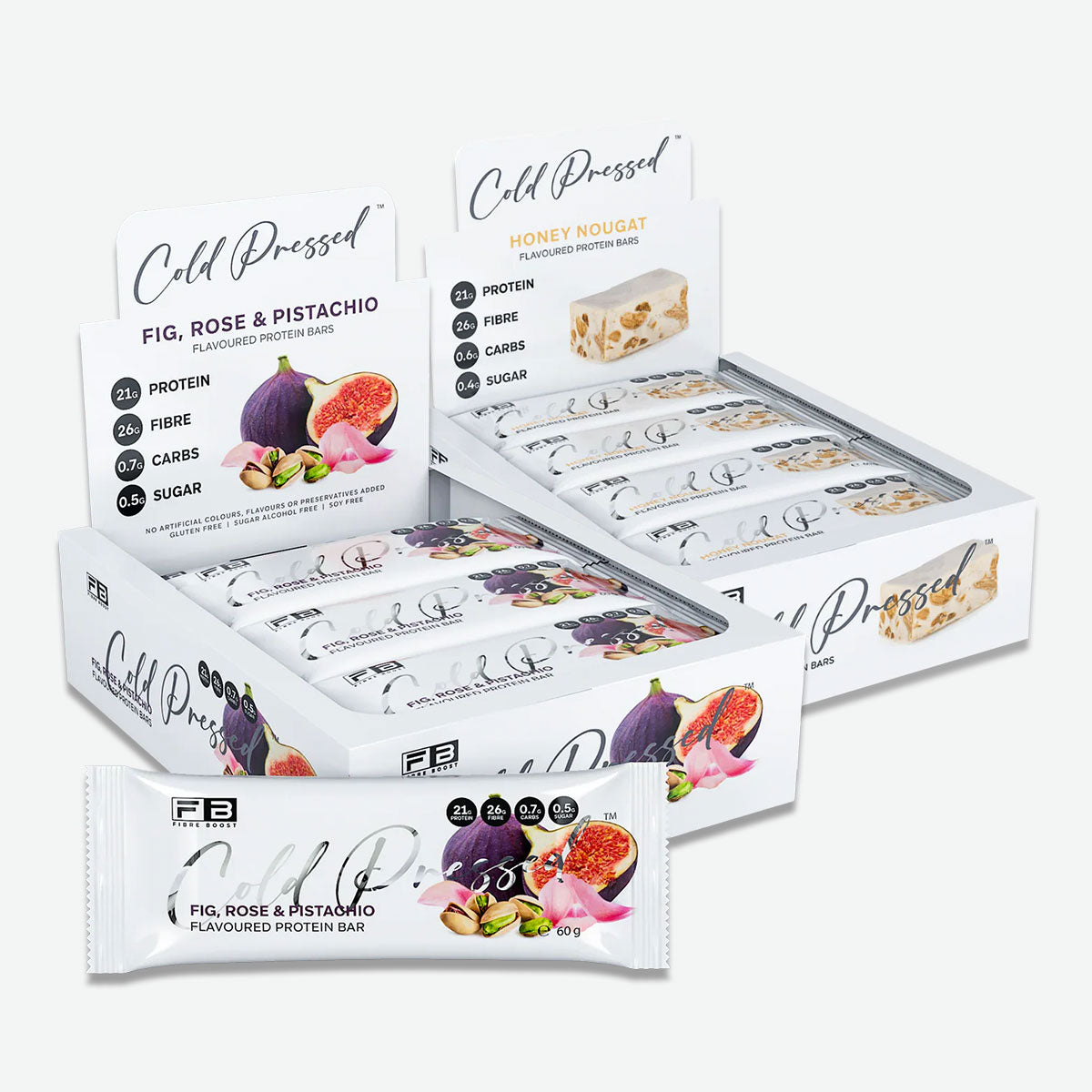 Cold Pressed Protein Bars by Fibre Boost 60g (Box of 12)
