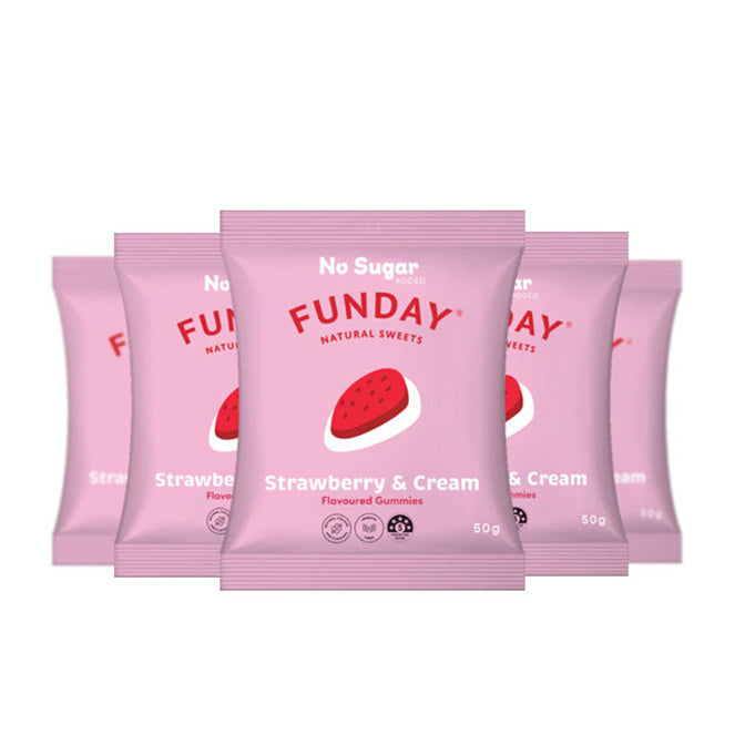 Funday Natural Sweets Strawberry And Cream 50g Pack Of 5