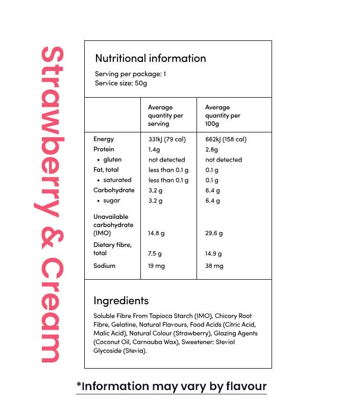 Funday Natural Sweets Strawberries and Cream Nutrition Information and Ingredients